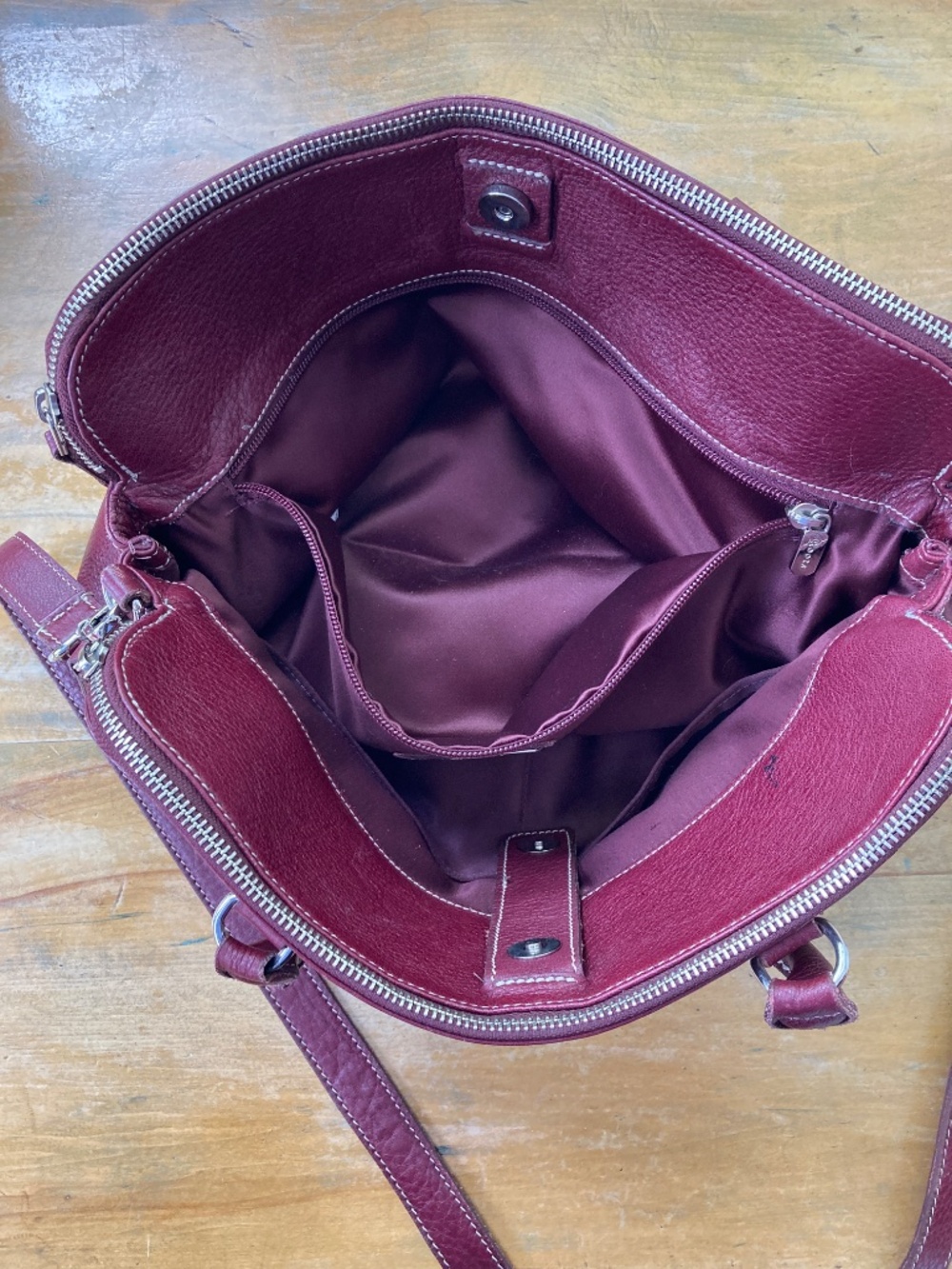 Purple Roots Pebbled Leather Bag - Picture 4 of 12
